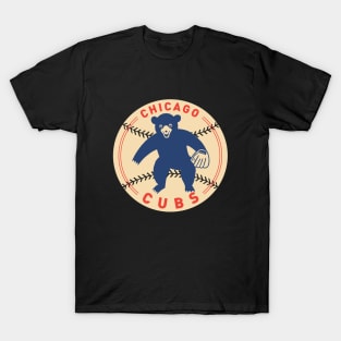 Chicago Cubs Fielding Bear by Buck Tee T-Shirt